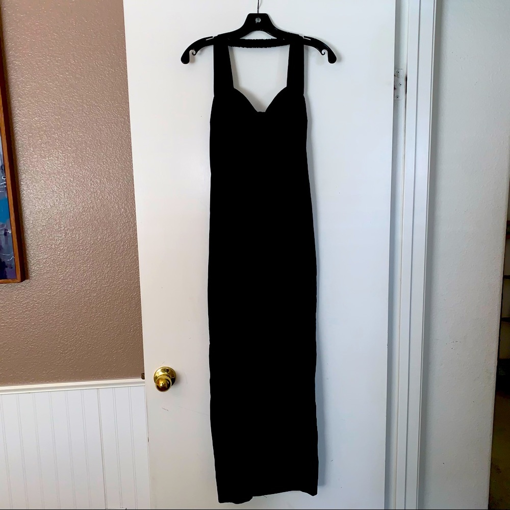 Black Velvet Body-Con Halter Dress